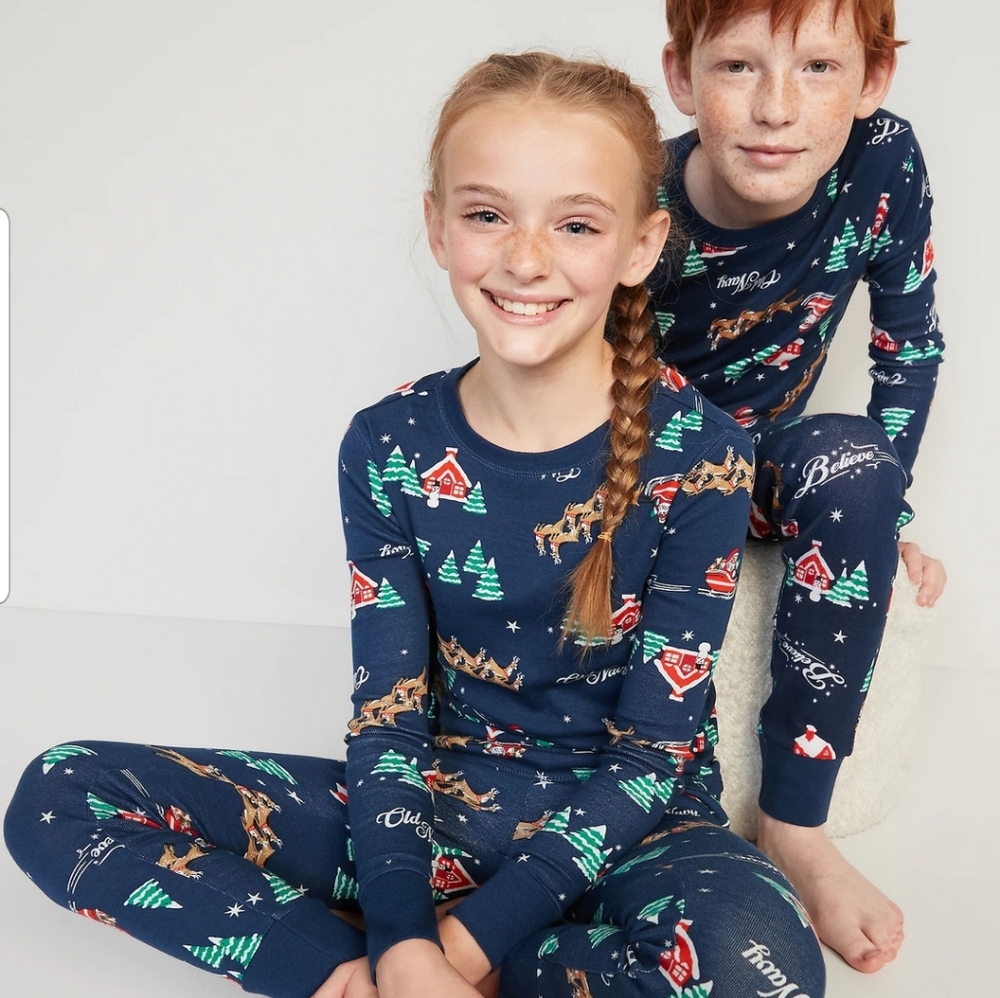 Old Navy Family Christmas Pajamas Reindeer & Sleigh Rides